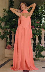 Effie Gown - A-Line Chiffon Dress With Scarf