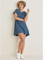 Short Sleeve Gauze Mini Medium Blue
