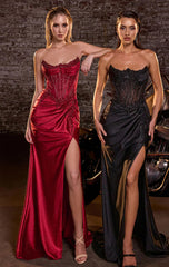 Maverick Gown - Strapless Beaded Corset Evening Dress