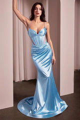 Alice Gown - Glitter Dusted Fitted Stretch Satin Dress