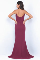 Daris Gown - Berry - Cat-Eye Scoop Neckline Dress