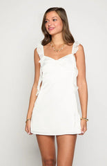 Elegeleges White Satin Mini Dress