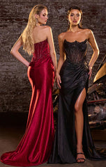 Maverick Gown - Strapless Beaded Corset Evening Dress