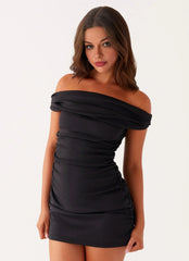 Elegeleges Exclusive - Lumi Off-Shoulder Mini Dress - Black