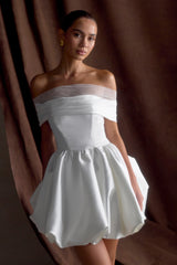 Lauretta Off Shoulder Mini Dress - White