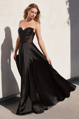 Melanie Gown - A-Line Dress With Beaded Bodice & Corset Back