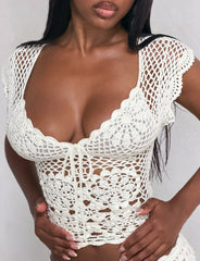 SASHA CROCHET TOP IVORY
