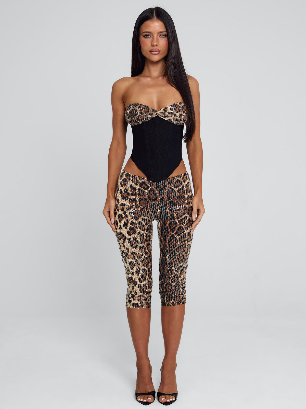 Vyorix EIRA CAPRI PANT LEOPARD SEQUIN