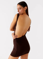 Elegeleges Exclusive - Radia Mini Dress - Chocolate