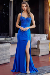 Aliya Gown - Stretch Jersey Dress With Sequin Bodice