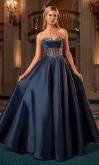 Mindy Mikado Ball Gown - Corset A-Line Evening Dress