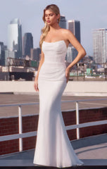 Haven Gown - Off White Strapless Chiffon Dress