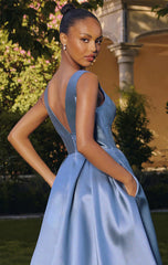 Andersyn Gown - Satin A-Line Dress With Pockets