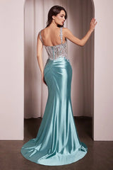 Melrose Gown - Fitted Satin & Lace Gown