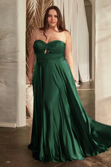 Madigan Gown - Strapless A-Line Soft Satin Keyhole Dress