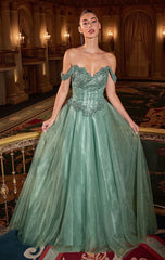 Noelle Gown - A-Line Glitter Tulle Dress