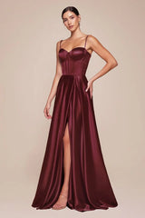Selma Gown - A-Line Luxe Satin Bustier Dress