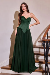 Nigella Gown - Corset A-Line Formal Dress With Scarf