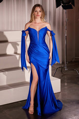 Knightly Gown - Off-The-Shoulder Stretch Spandex Fitted Dress