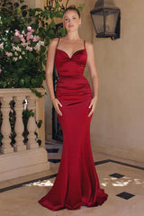 Paige Gown - Fitted Satin Dress