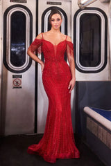 Aurelia Gown - Crystal And Pearl Embellished Mermaid Dress