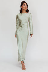 Loveland Cowl Back Midi Dress Sage