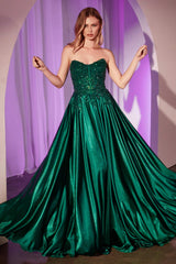 Bronwyn Gown - Off-The-Shoulder Lace & Satin A-Line Dress
