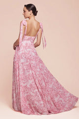Eden Gown - Rose - Tie Strap A-Line Floral Printed Skirt
