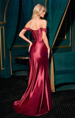 Charis Gown - Lace Corset Satin Dress