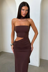 Forbes Strapless Maxi Dress - Brown